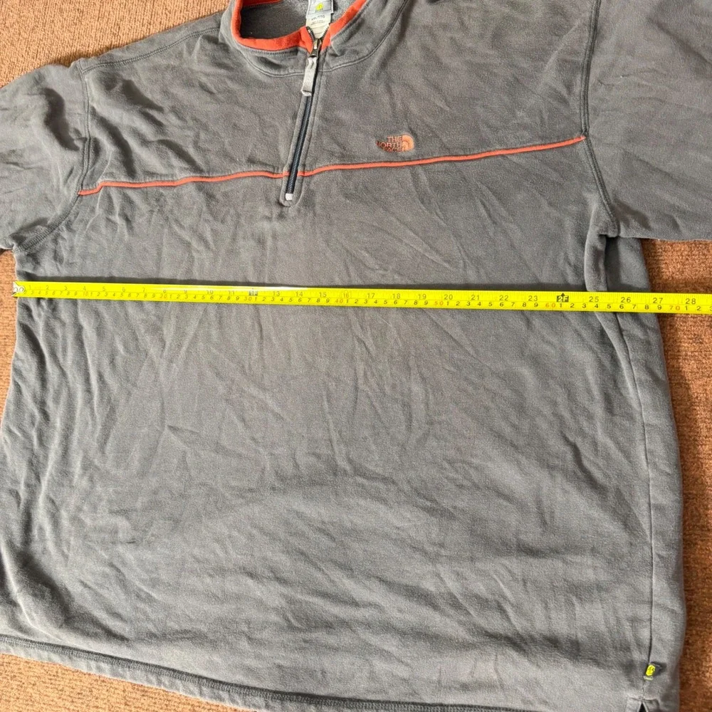The North Face A5 Series Mens XXL 1/4 Zip‎ Pullover Grey Orange Logo Sweatshirt